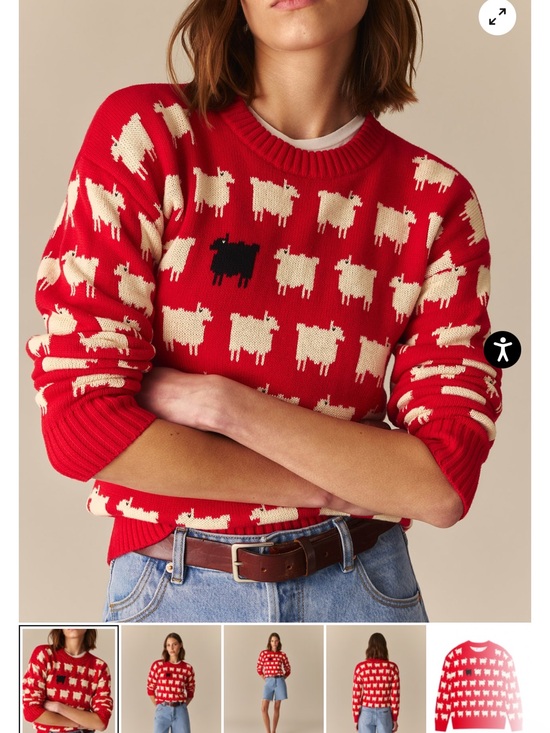 Warm & Wonderful Sweaters - Warm & Wonderful Fitted "Diana Edition" Cotton Sheep Sweater Women’s Size XL